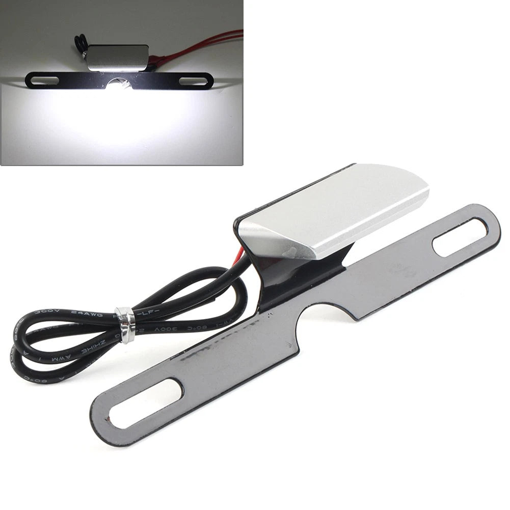 License Plate Mount Holder Bracket w/ LED for Motorcycle (Fit All Models)