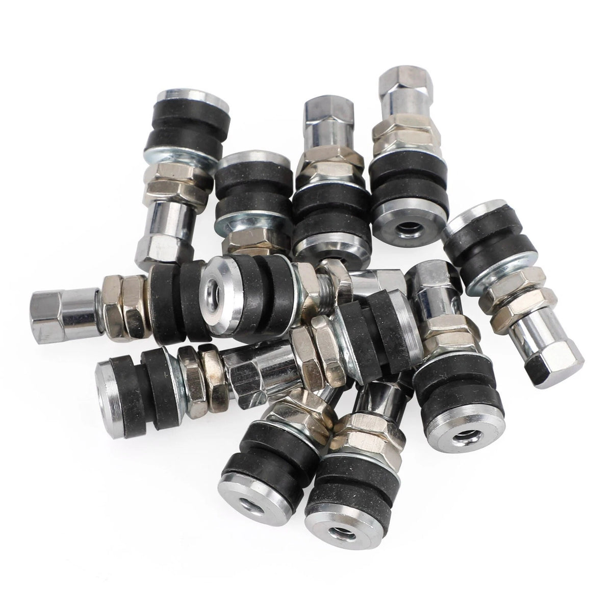 12Pcs TR161 Chrome Metal Bolt-In Tire Valve Stems for Universal (–)