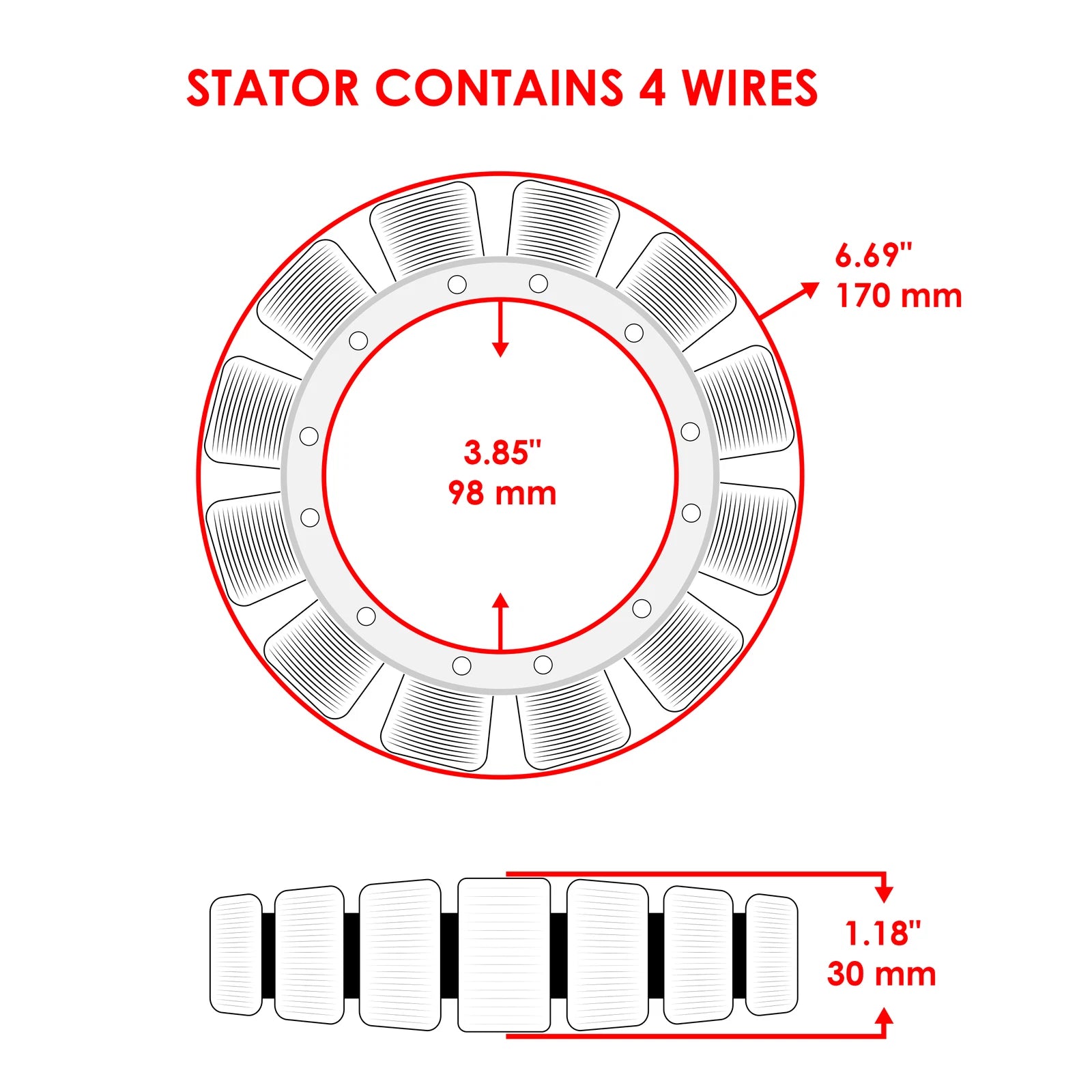 Stator for Mercury Outboard 115Hp 2-Stroke (1994–2006)