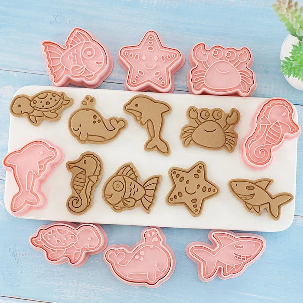 8 Piece Marine Animal Cookie Cutters for Home Kitchen
