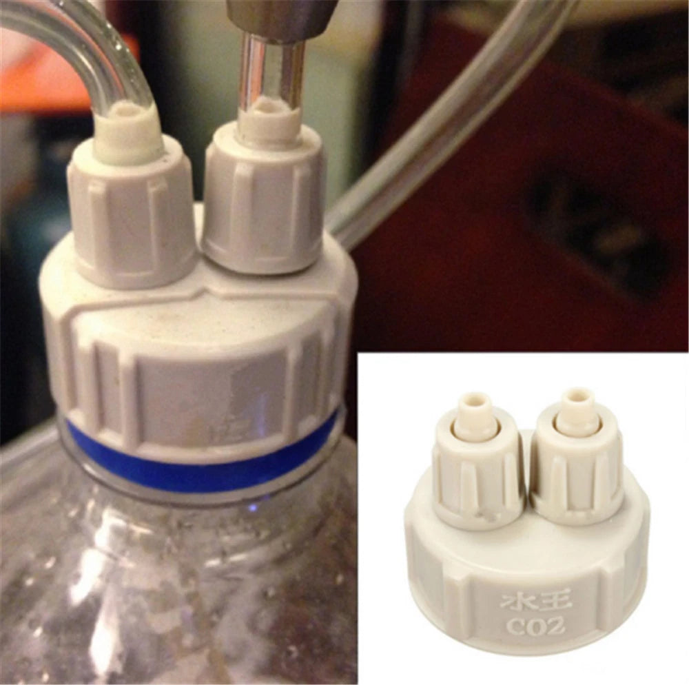 2X Aquarium Bottle Cap for CO2 Diffuser Air Generator System