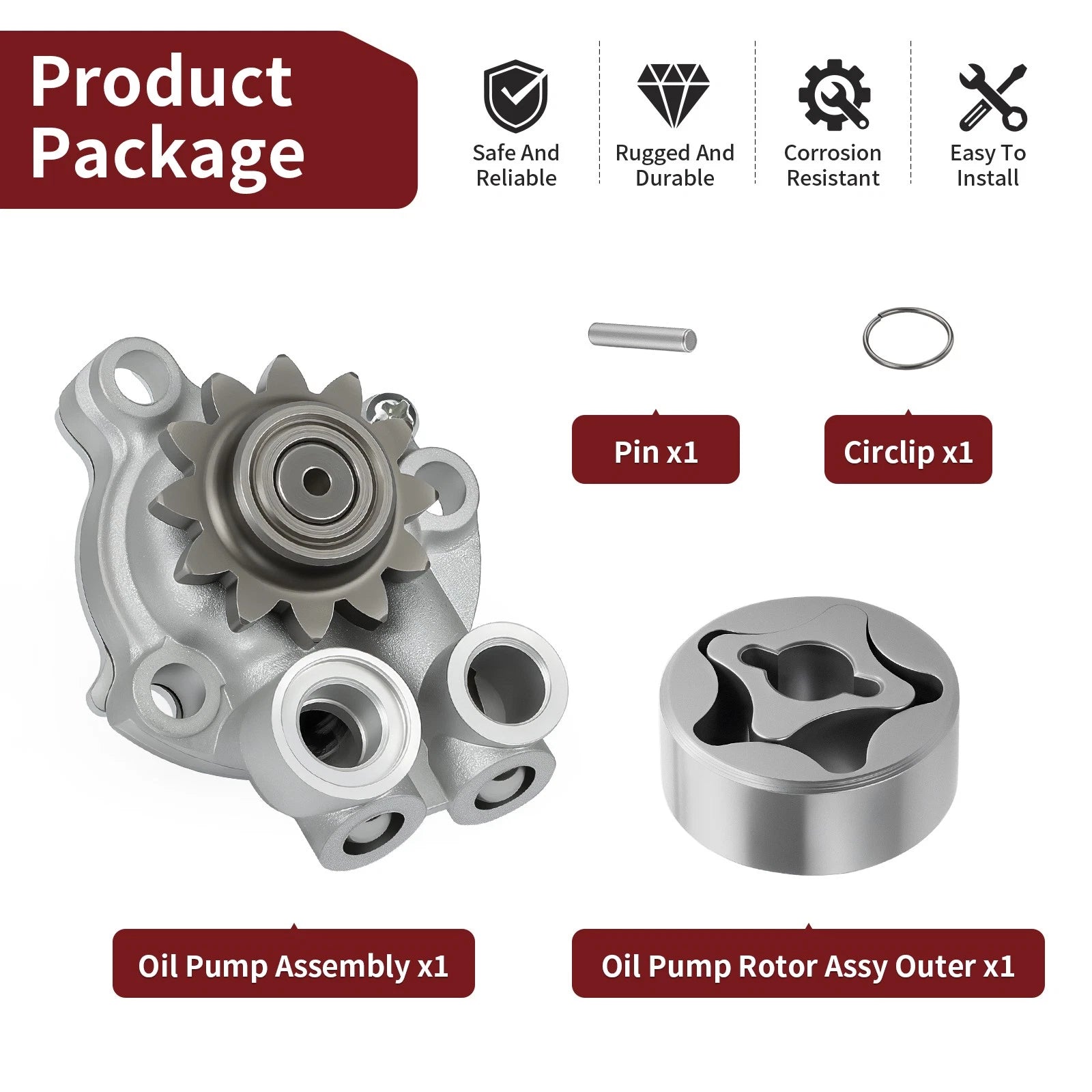 Oil Pump Assembly for Yamaha YFZ450 (2007–2009, 2012–2013) 5D3-13300-00-00