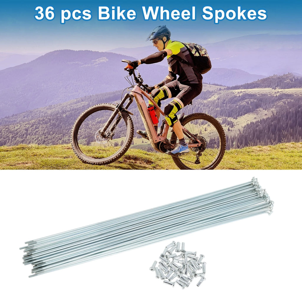 Bicycle Spokes Set 293mm Galvanized Carbon Steel for 36 Spoke Wheels