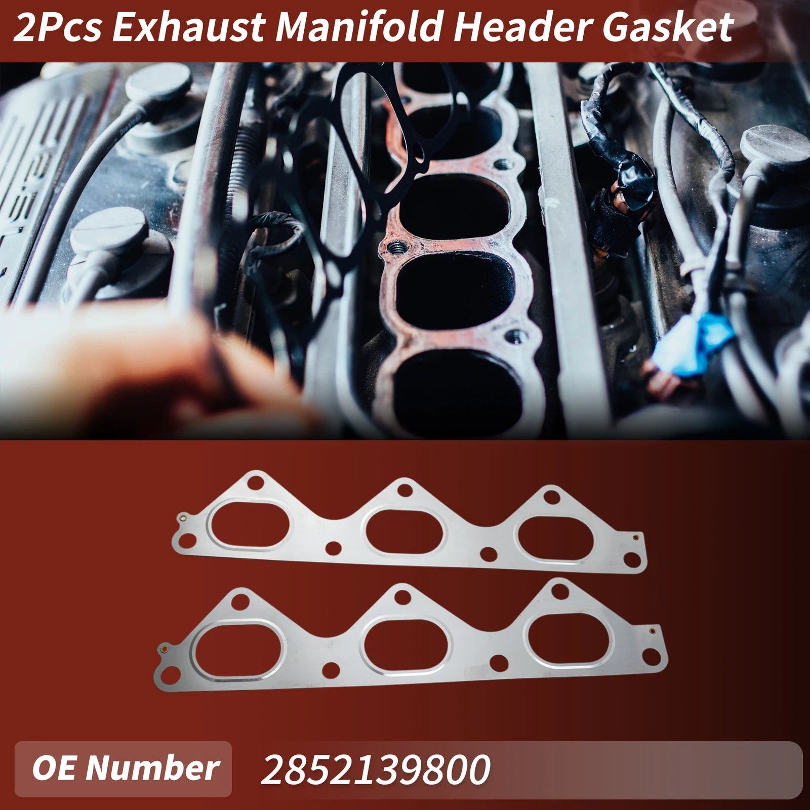 Exhaust Manifold Header Gasket Front Set for Hyundai Santa Fe (2003–2006)