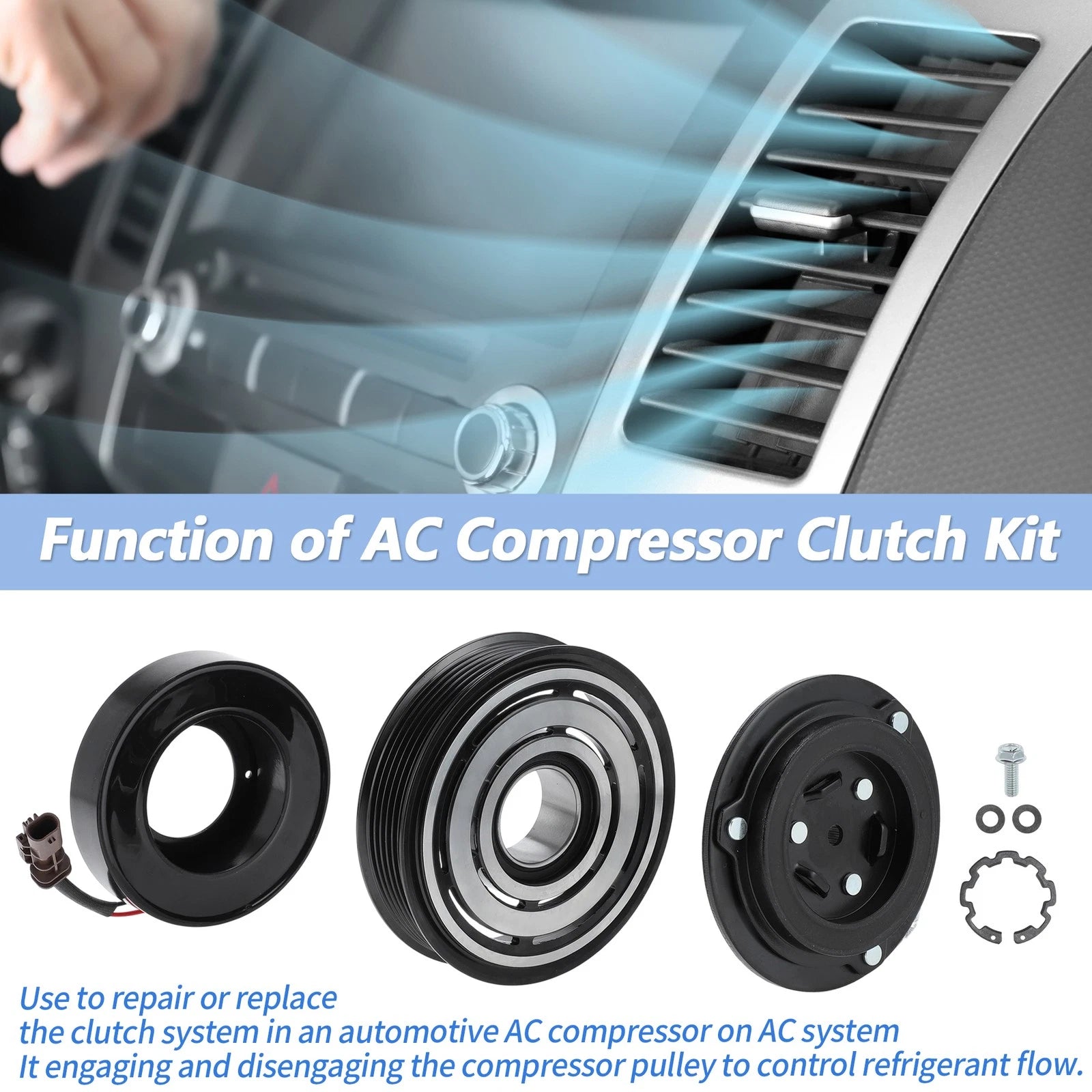 Air Conditioner AC Compressor Clutch for Chevrolet Equinox GMC Terrain (2010–2017)