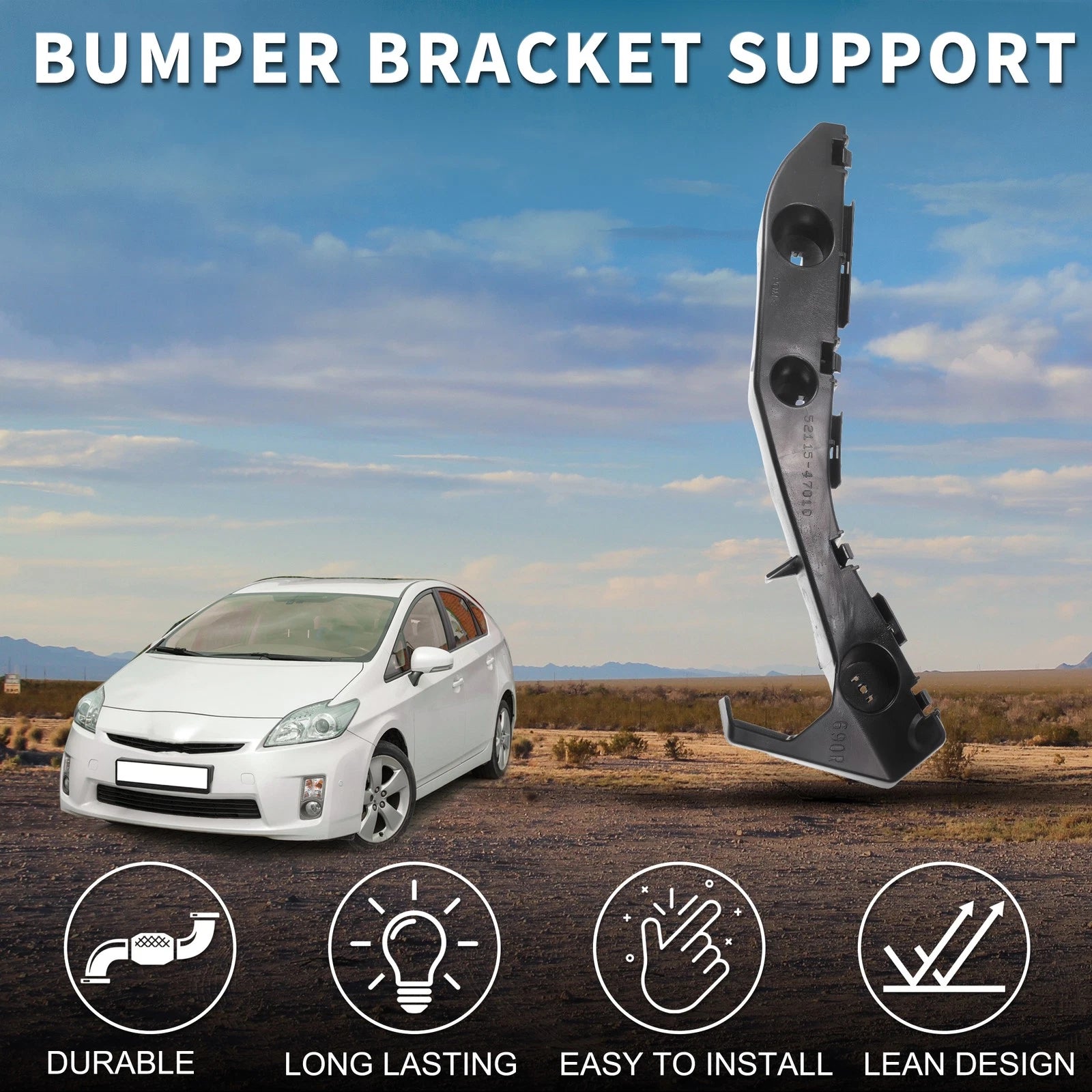 Right Front Bumper Retainer Bracket for Toyota Prius (2004–2009)