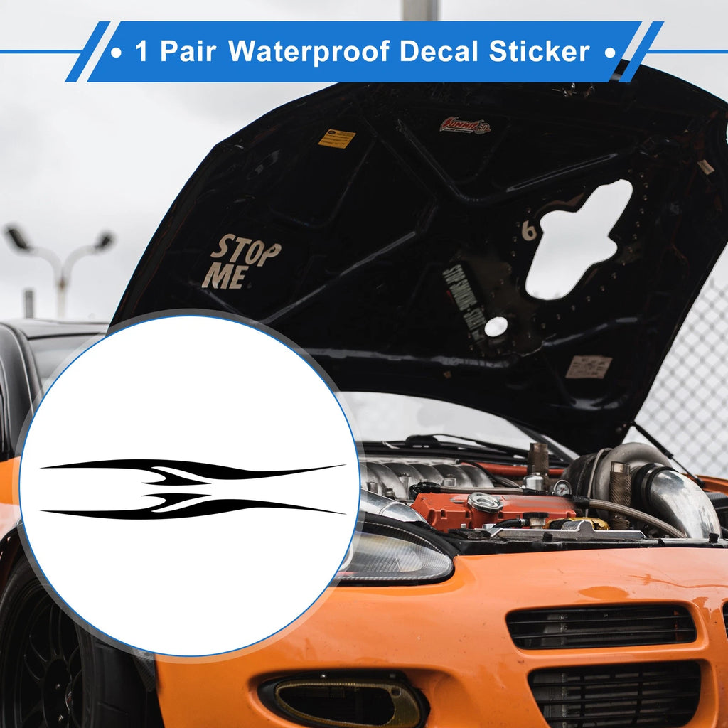 1 Pair Flame Pattern Car Bumper Sticker Decal for Universal Fit (161x28cm)