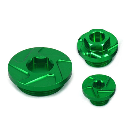 3X CNC Engine Timing Oil Filter Plugs for Kawasaki KX250F KLX450R