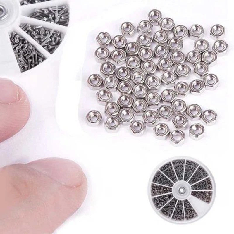 600pcs Screw Nuts Assortment Kit M1 M1.2 M1.4 for Electronics