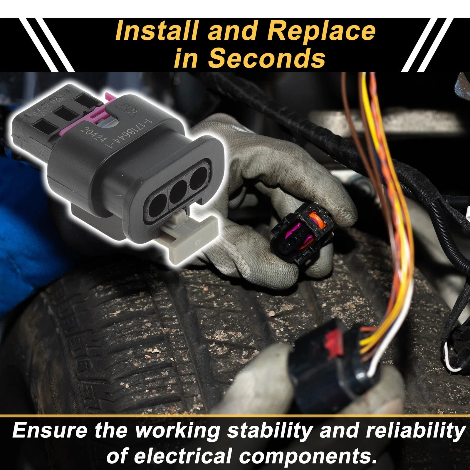 3 Pin Parking Sensor Connector Plug for Volkswagen (2010–2019)