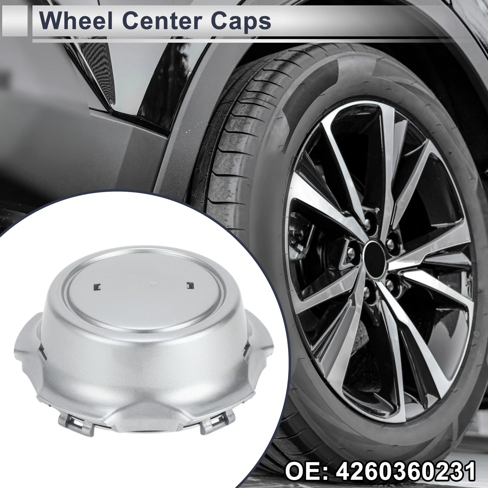 Wheel Center Caps Replacement for Lexus LX470 (1998–2001) Silver 1pc