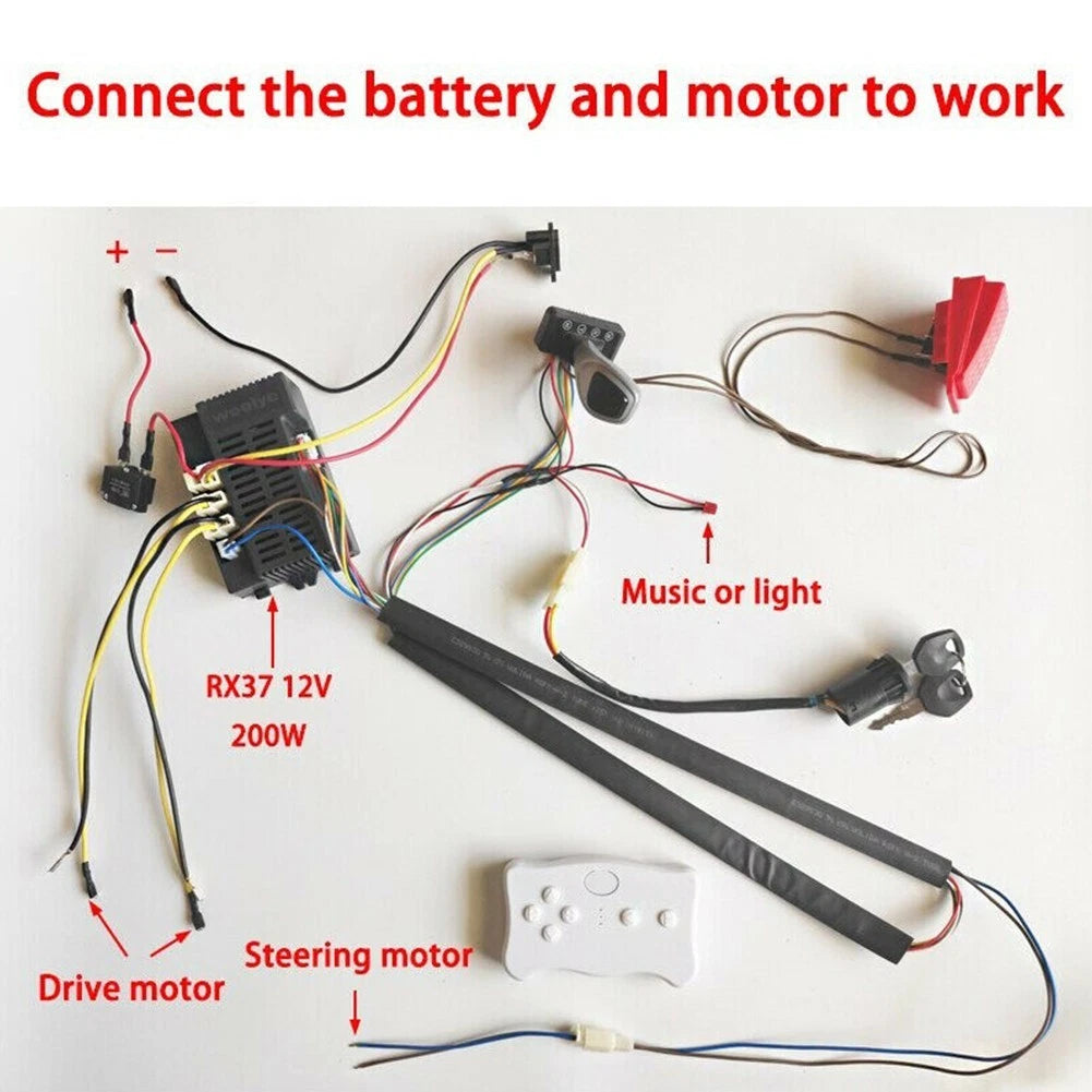 Complete Electric Car Wire and Switch Kit for Kids Modifications