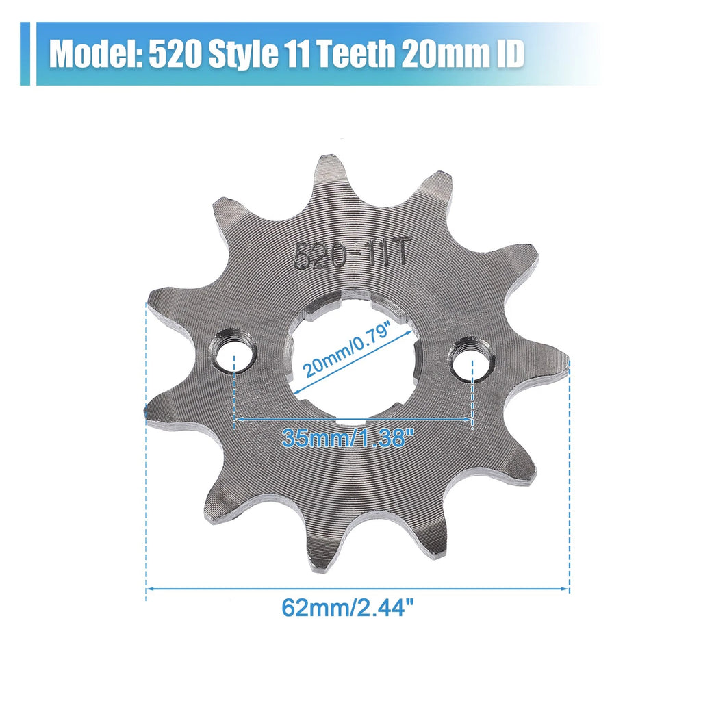 Engine Sprocket Set 11T 520 Style 20mm ID Front for Pit Bike ATV (fits many)