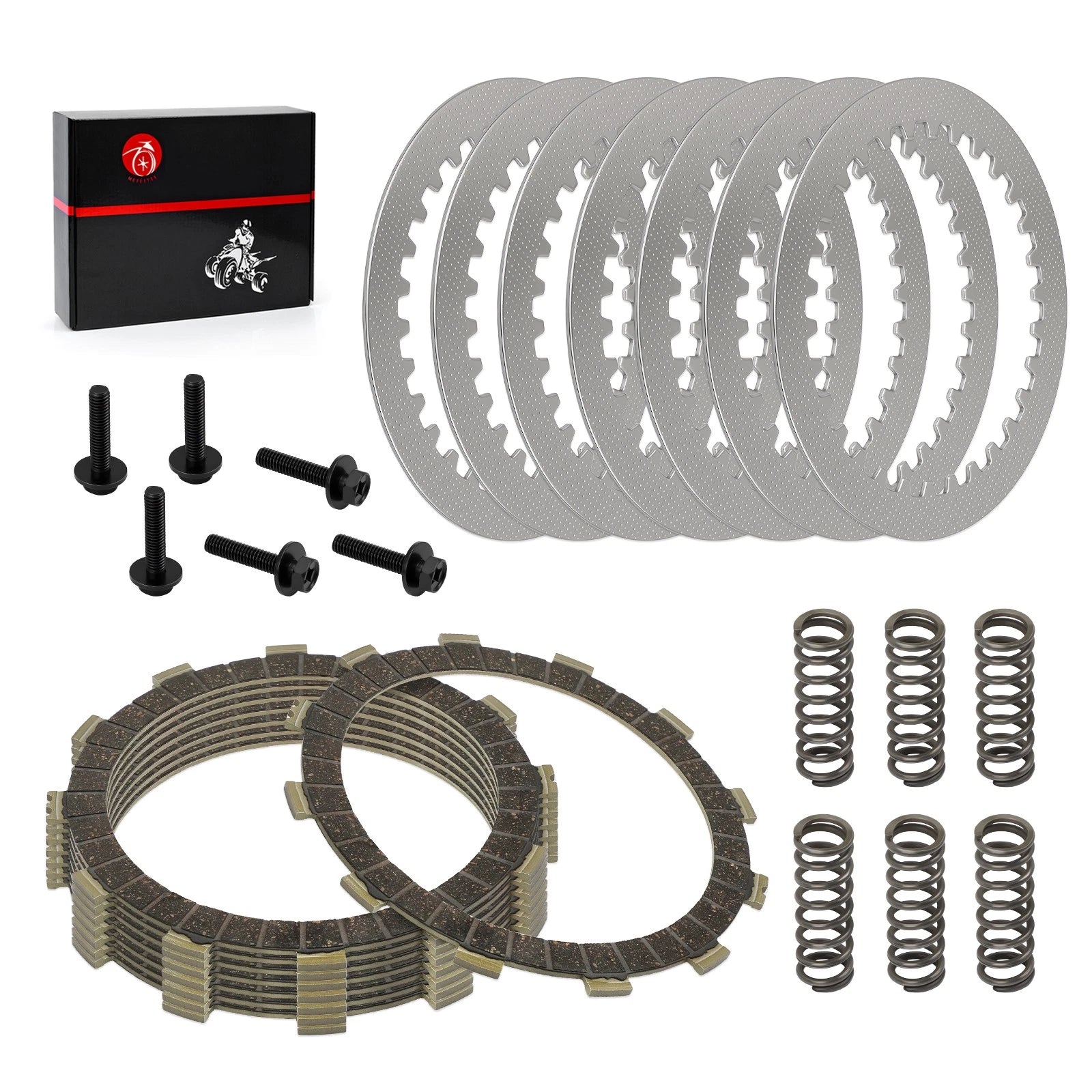 Heavy Duty Clutch Friction Steel Plates w/Spring Bolt for Yamaha YZ250 (2002–2024)