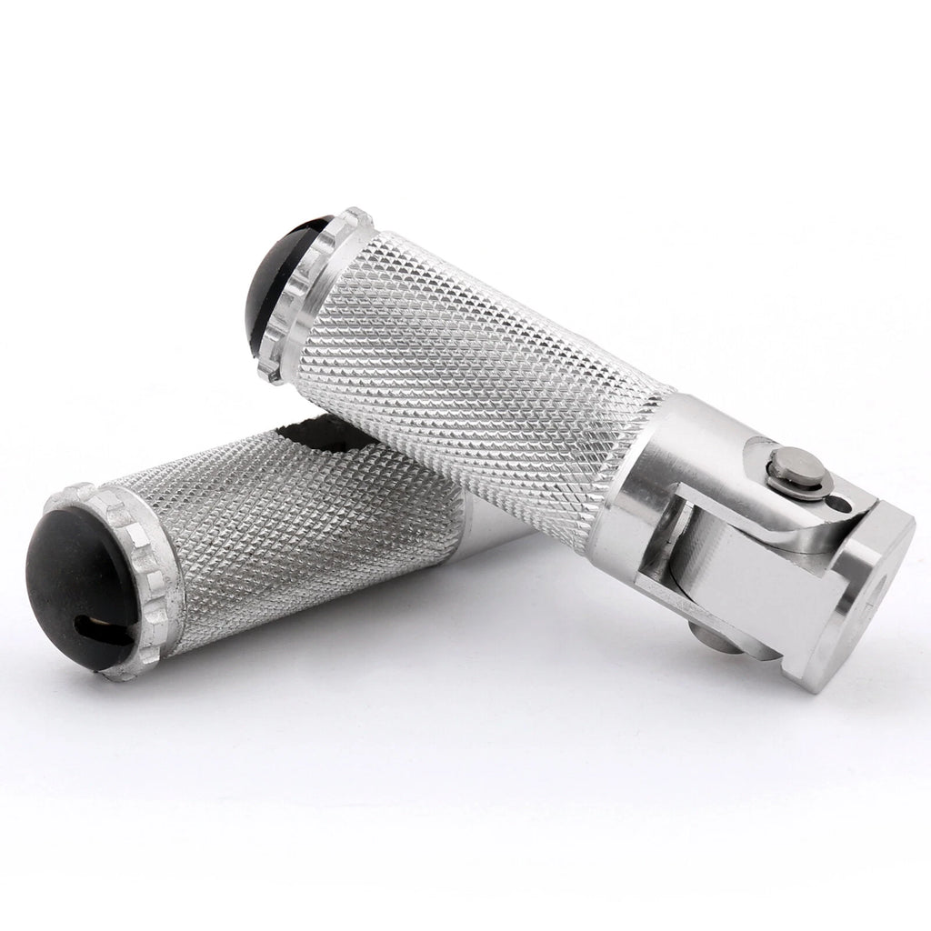 Folding Foot Pegs Rear Set for Universal Motorcycle (Silver T9)