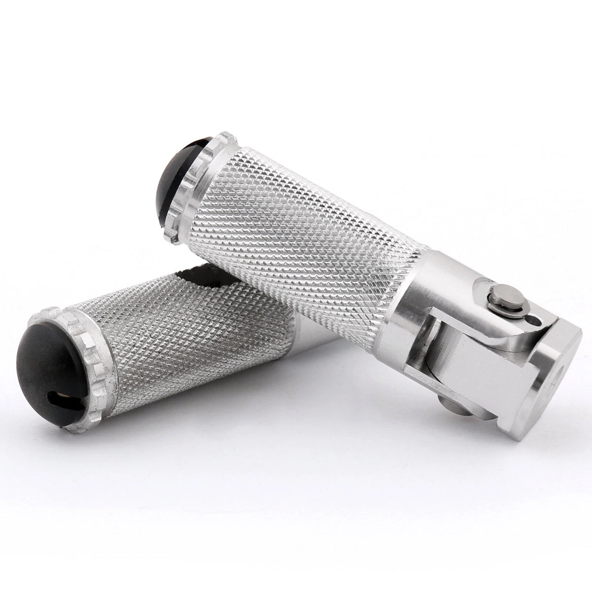 Folding Foot Pegs Rear Set for Universal Motorcycle (Silver T9)