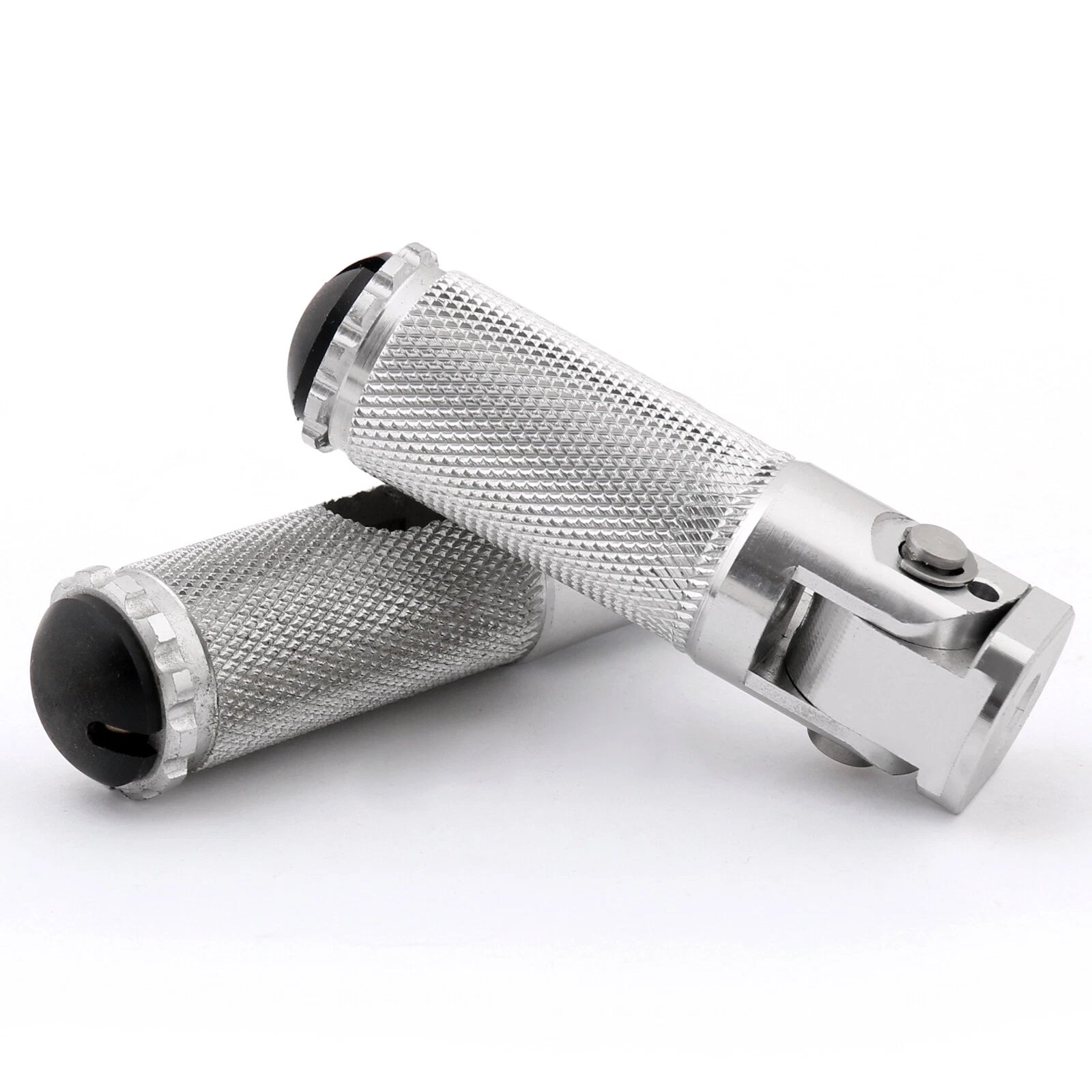 Folding Foot Pegs Rear Set for Universal Motorcycle (Silver T9)