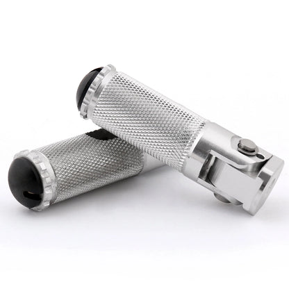 Folding Foot Pegs Rear Set for Universal Motorcycle (Silver T9)