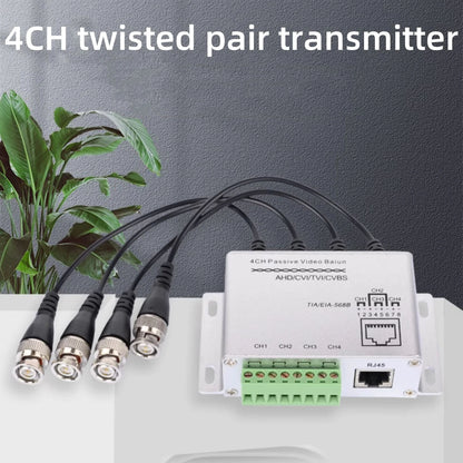 4CH Coaxial HD Twisted Pair Video Balun Transmitter for RJ45 BNC