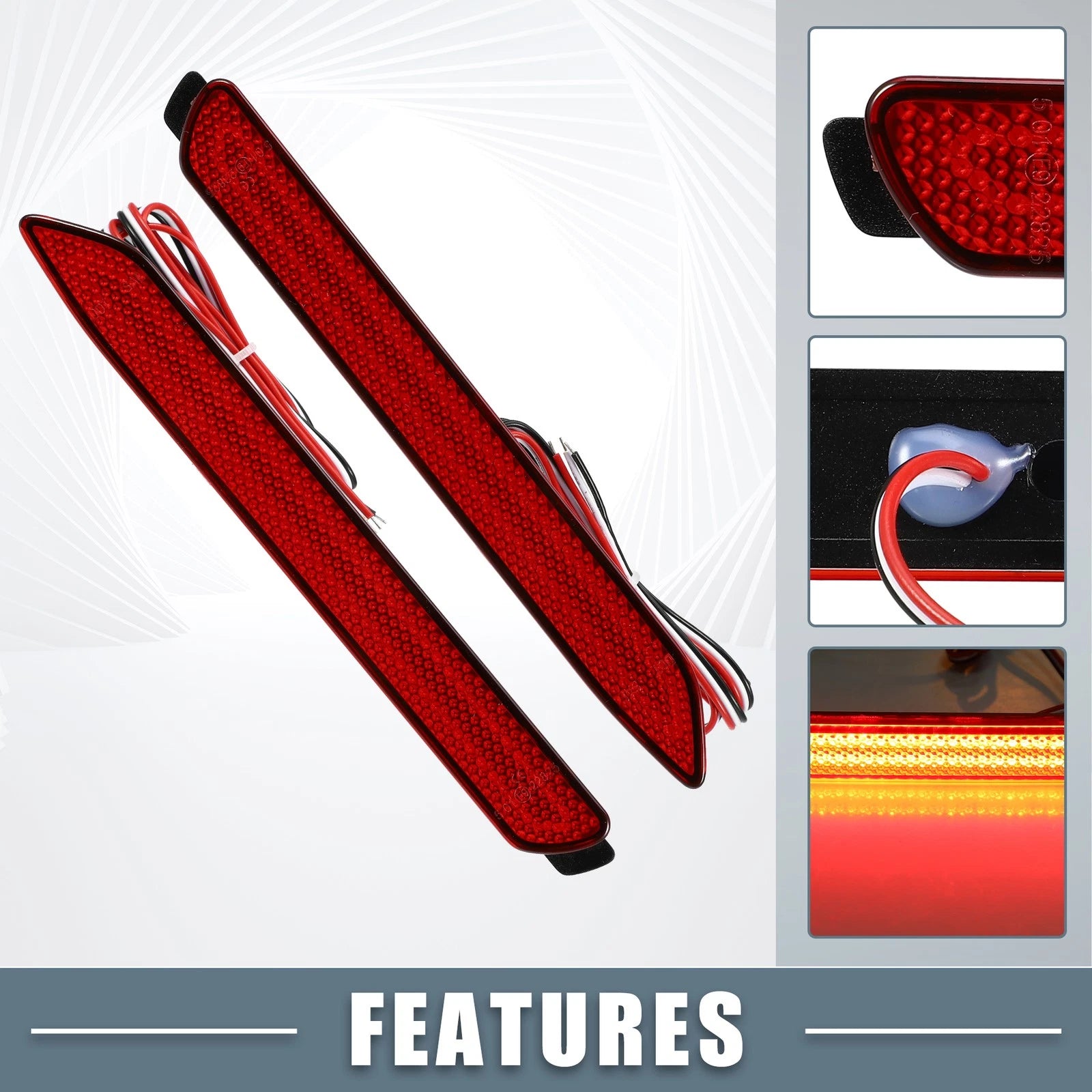 Rear Bumper Reflector LED Tail Light Pair for Toyota RAV4 (2019–2024)