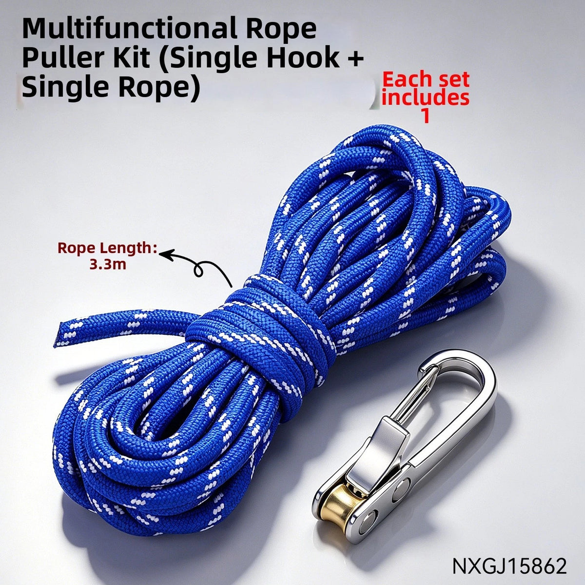 Alloy Steel Rope Tightener with Hook for Camping Tent Securing