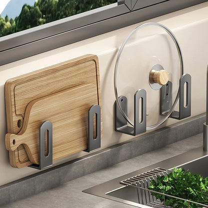 4X Stainless Steel Under Cabinet Cutting Board Rack for Multi-Area Use
