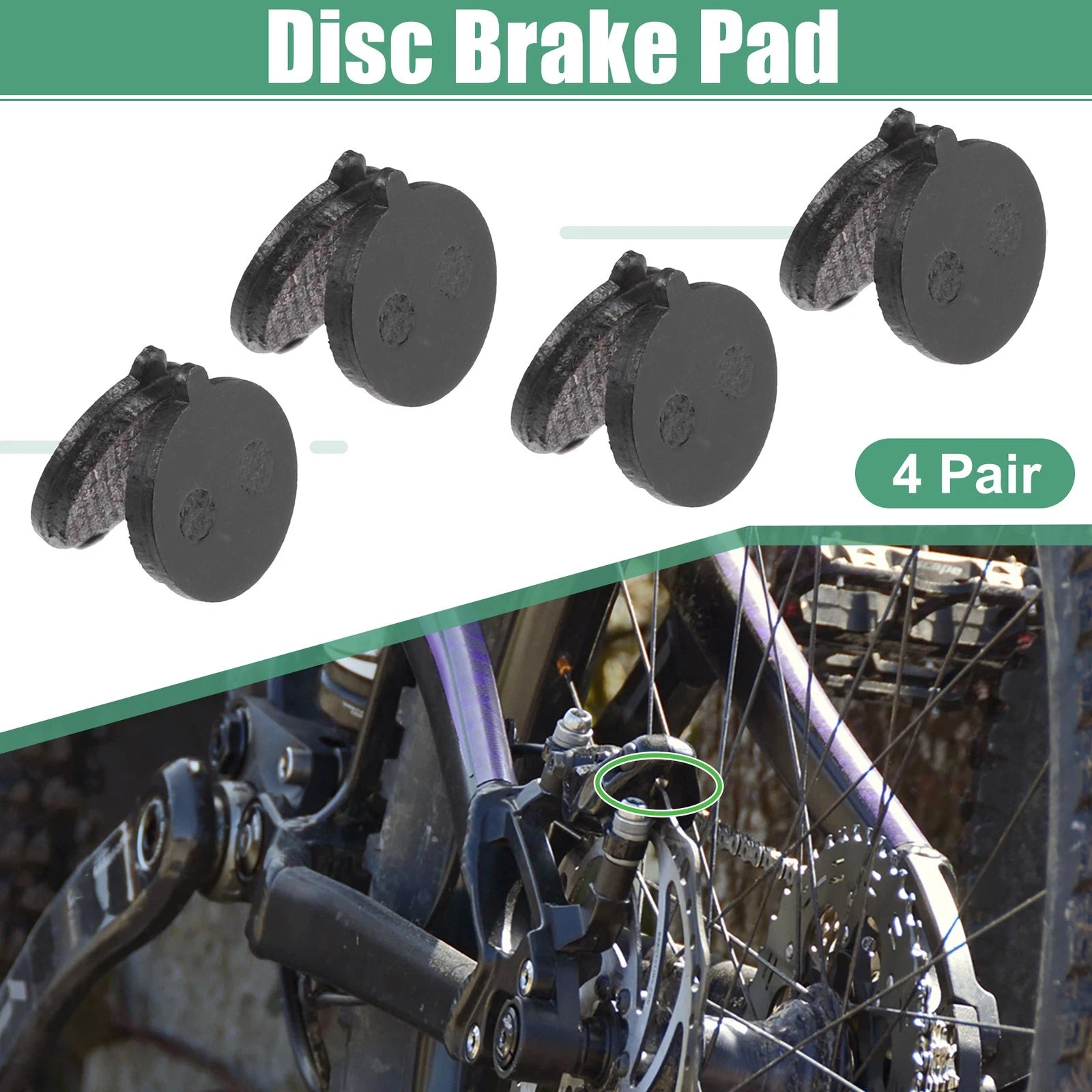 Semi Metallic Disc Brake Pads Front Pair Replacement for Bicycle Bike (2005–2015)