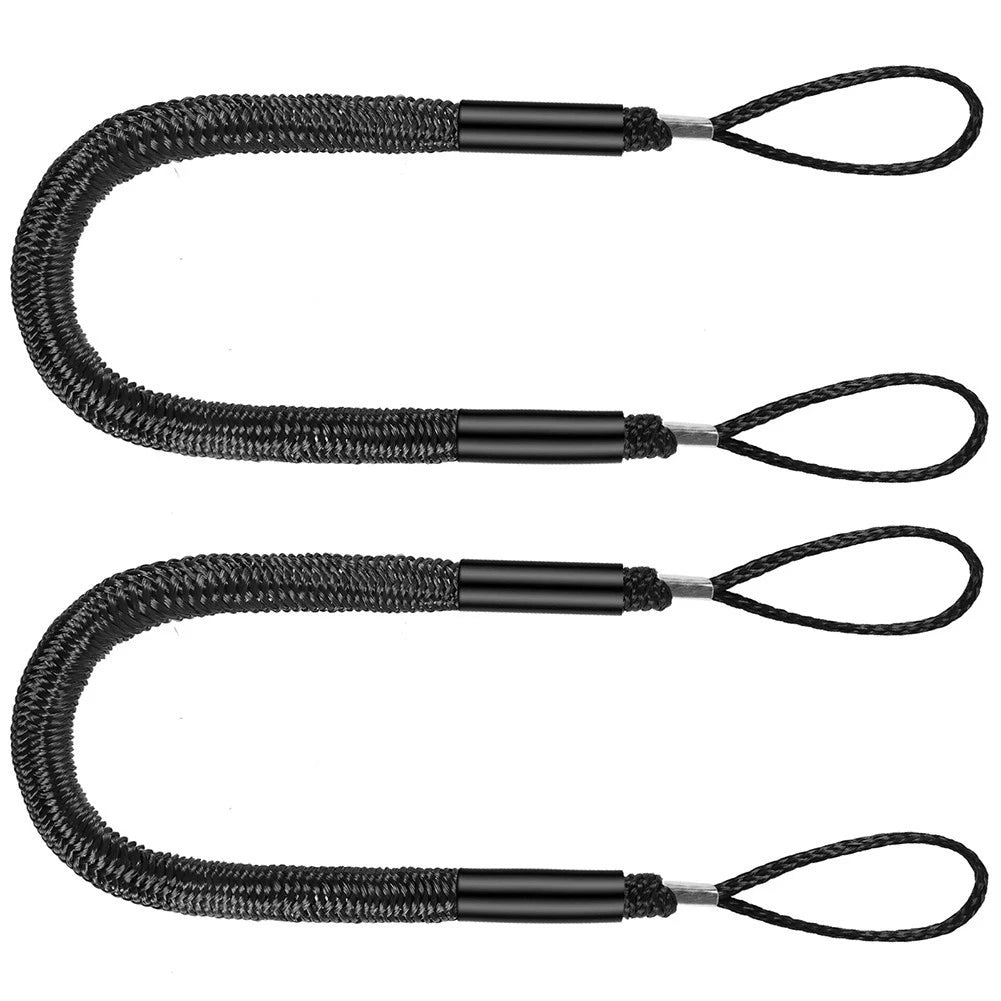 2 Pack Docking Ropes with Elastic Core and Foam Floats for Watercraft