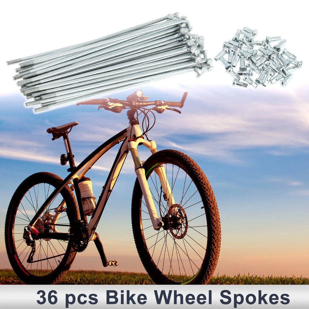 Bicycle Spokes Nipple Set 12G 121mm Carbon Steel Galvanized Silver (10 Pack)
