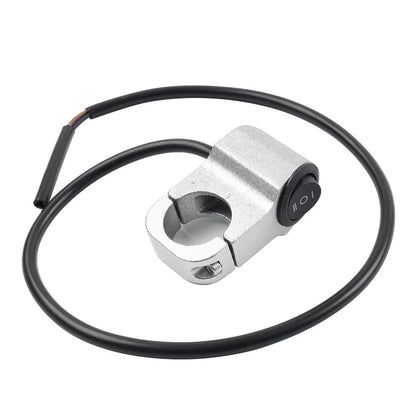 Motorcycle Handlebar 7/8" On Off Switch ATV Headlight Fog Spot Light Silver