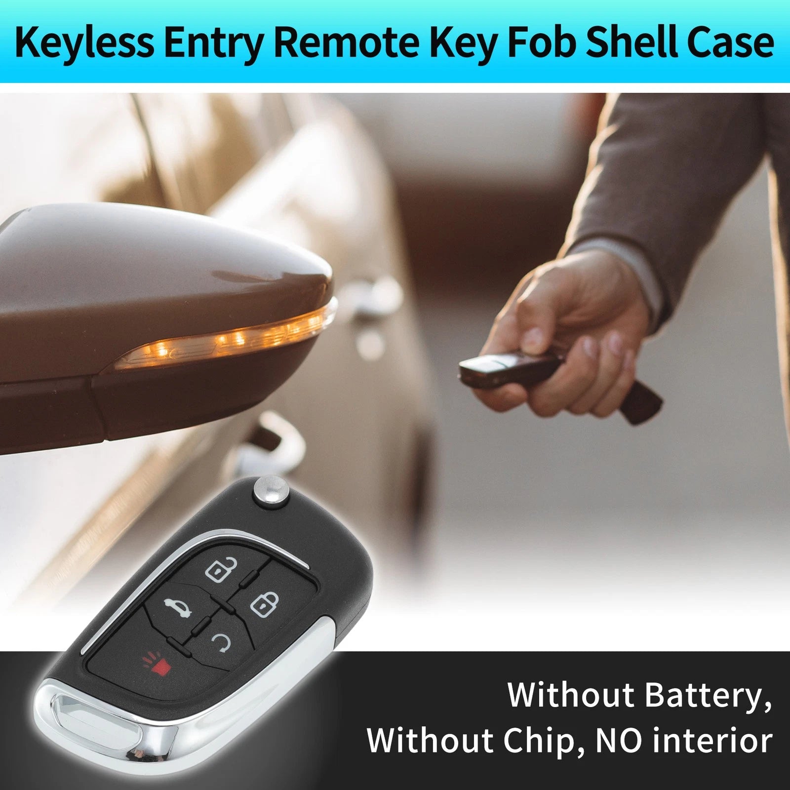 Key Fob Shell Case Replacement for Chevrolet Camaro Equinox (2010–2019)