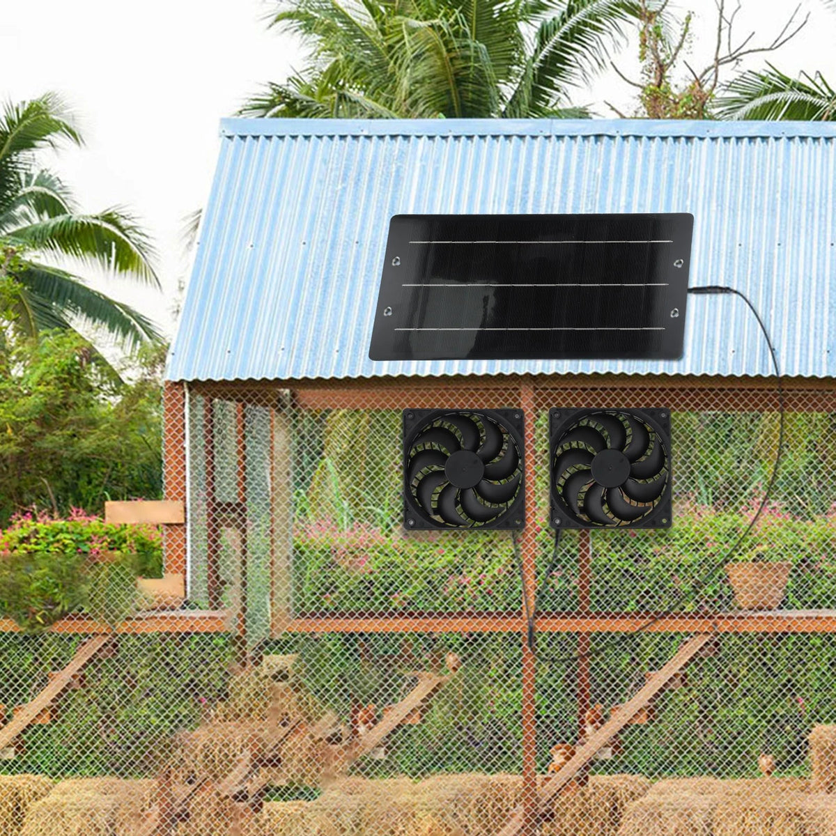 Solar Powered Exhaust Fan Adjustable Speed for Various Settings