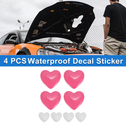 Set of 4 Heart Pattern Car Bumper Stickers Decals Waterproof 2.8x2.8cm