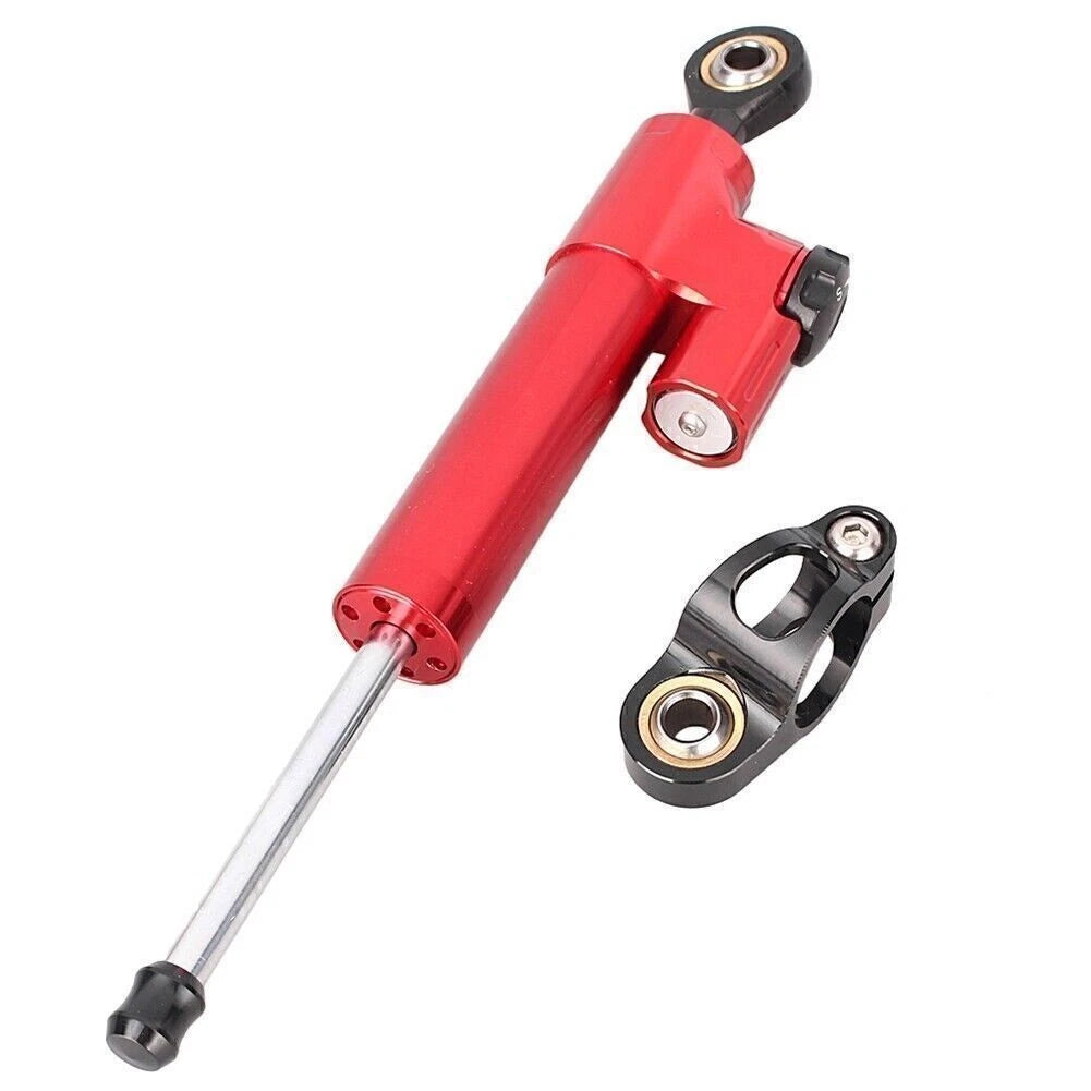 Steering Damper Stabilizer for Motorbike (CNC, Reversed, Red)