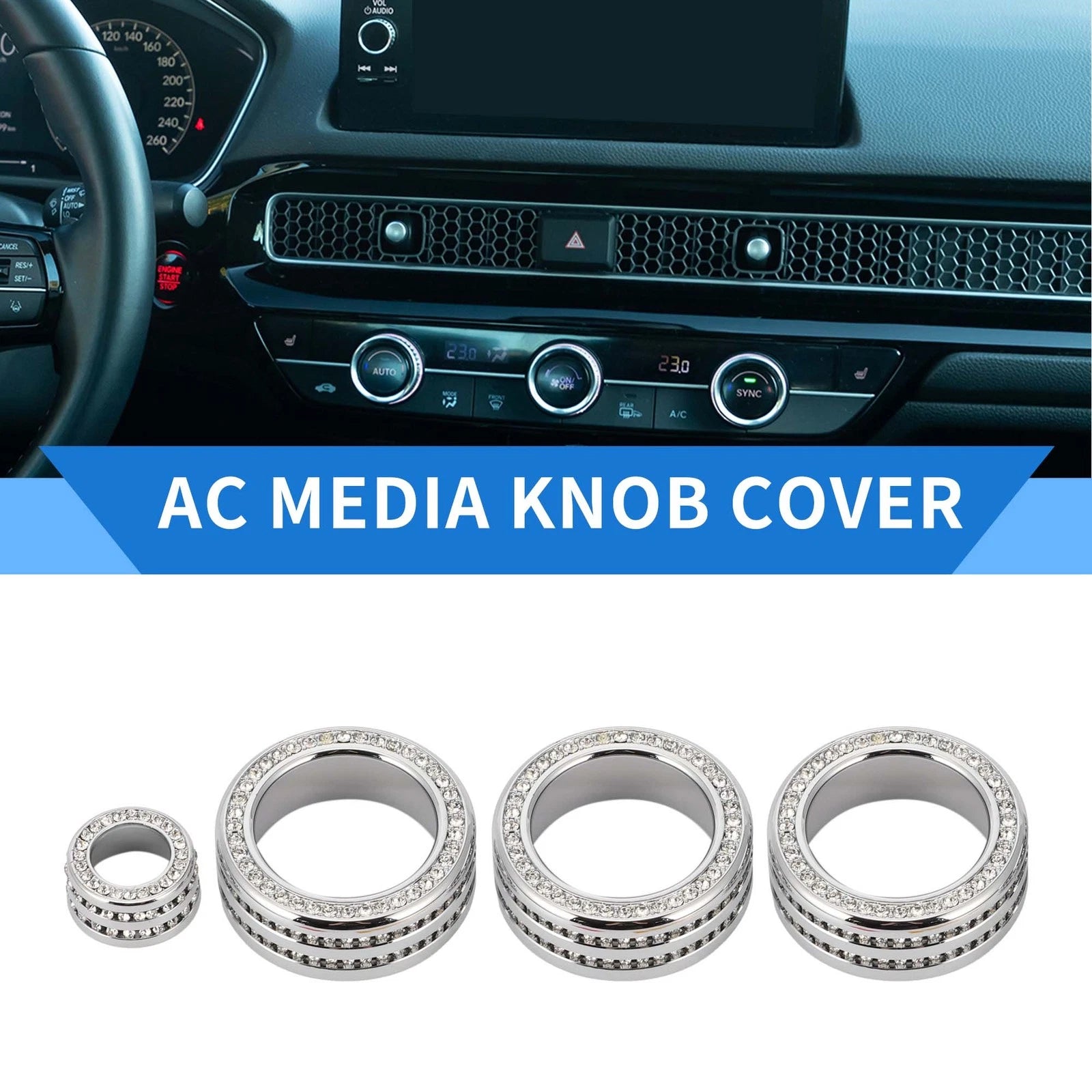 AC Media Tune Switch Knob Cover Ring Replacement for Honda Civic (2022–2022)
