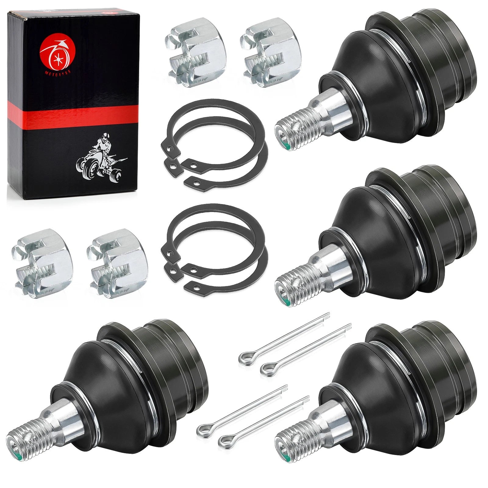 Set of 4 Front Upper Lower A-Arm Ball Joints for Suzuki King Quad 450 500 700 750