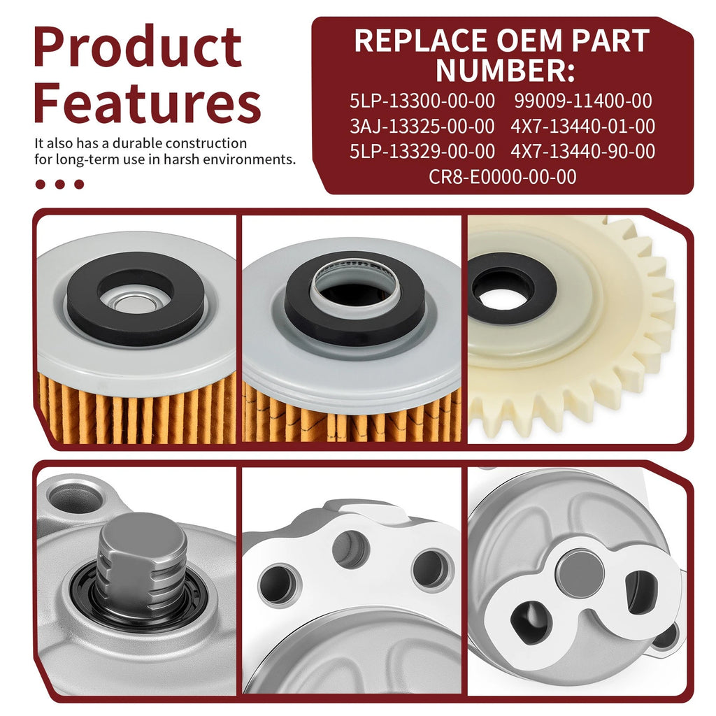 Oil Pump & Drive Gear Oil Filter Gasket Kit for Yamaha Raptor 700/700R (2006–2024)