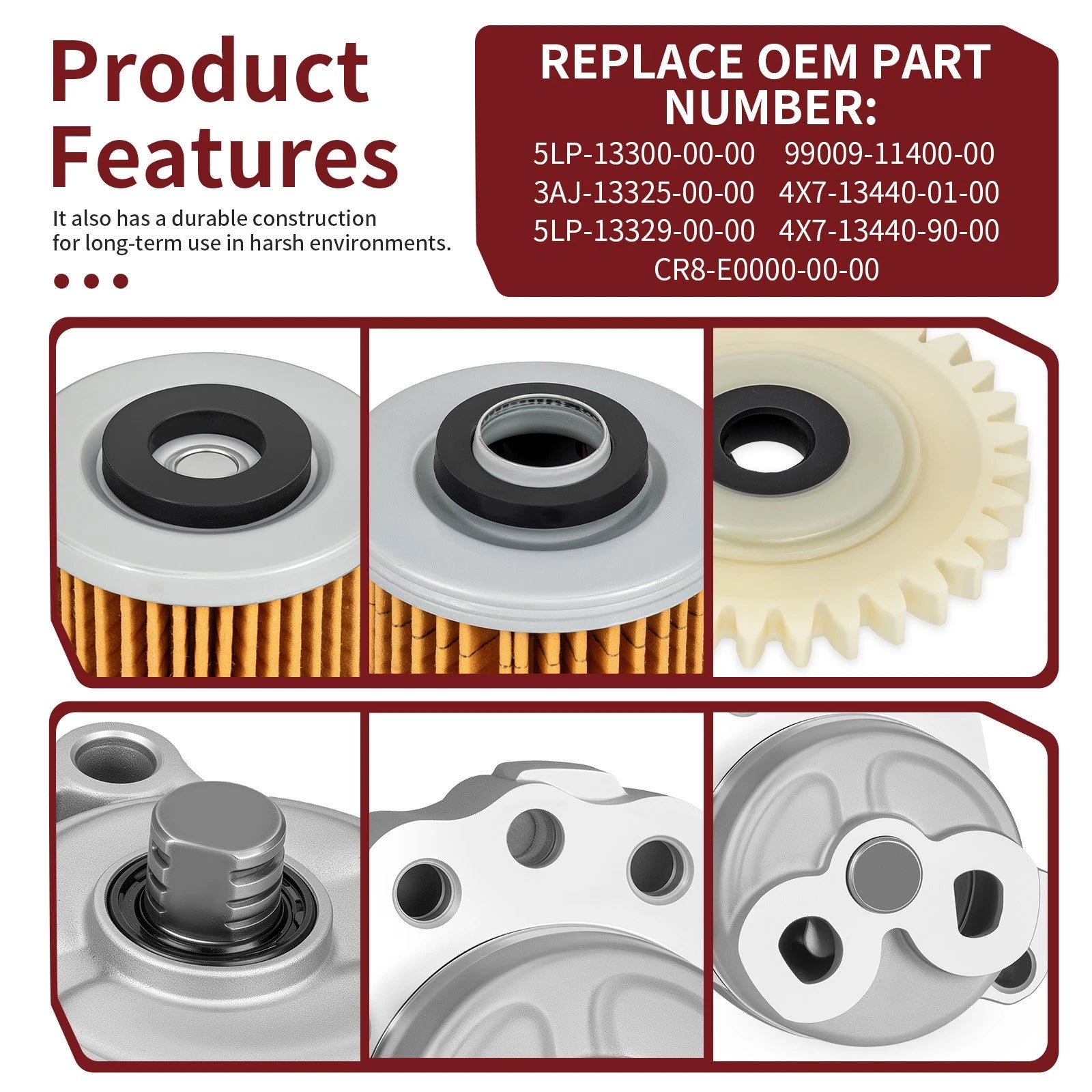 Oil Pump & Drive Gear Oil Filter Gasket Kit for Yamaha Raptor 700/700R (2006–2024)