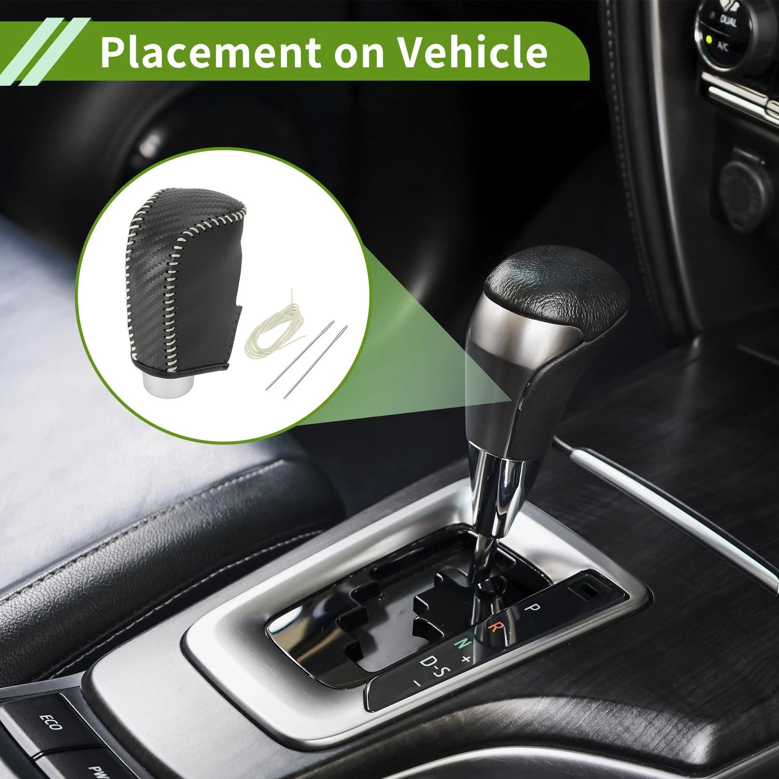 Gear Shift Knob Cover Replacement for Mazda 3 (2014–2018) Carbon Fiber Beige