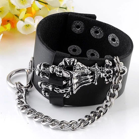 Skull Ghost Hand Link Chain Bracelet for Men Boys - Gothic Style