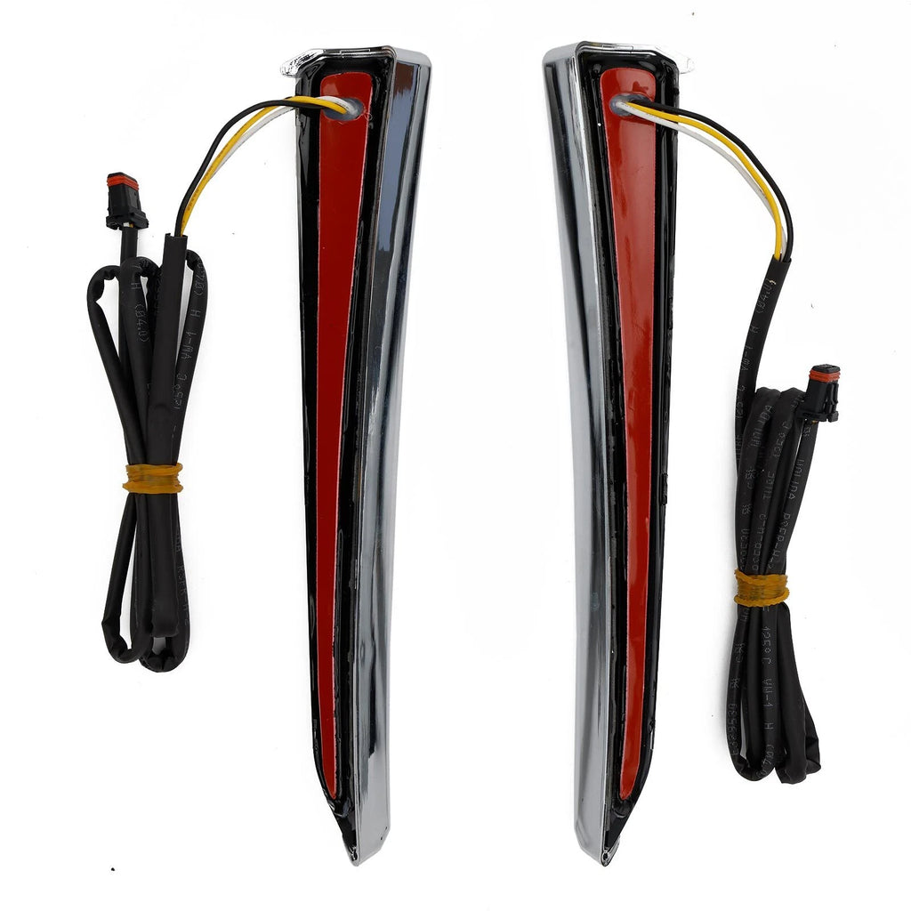 2X LED Fang Lower Fairing Lights for Harley Touring Road Glide (2014–2023) Chrome