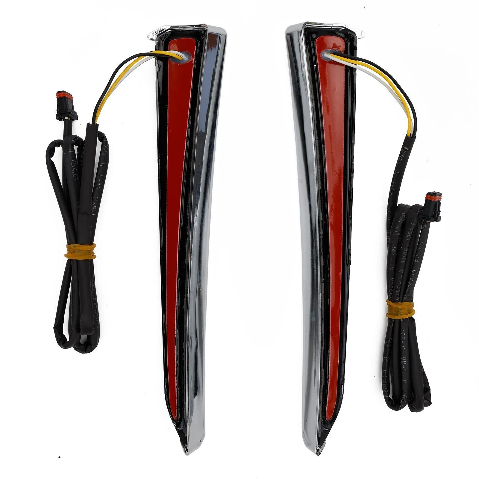 2X LED Fang Lower Fairing Lights for Harley Touring Road Glide (2014–2023) Chrome