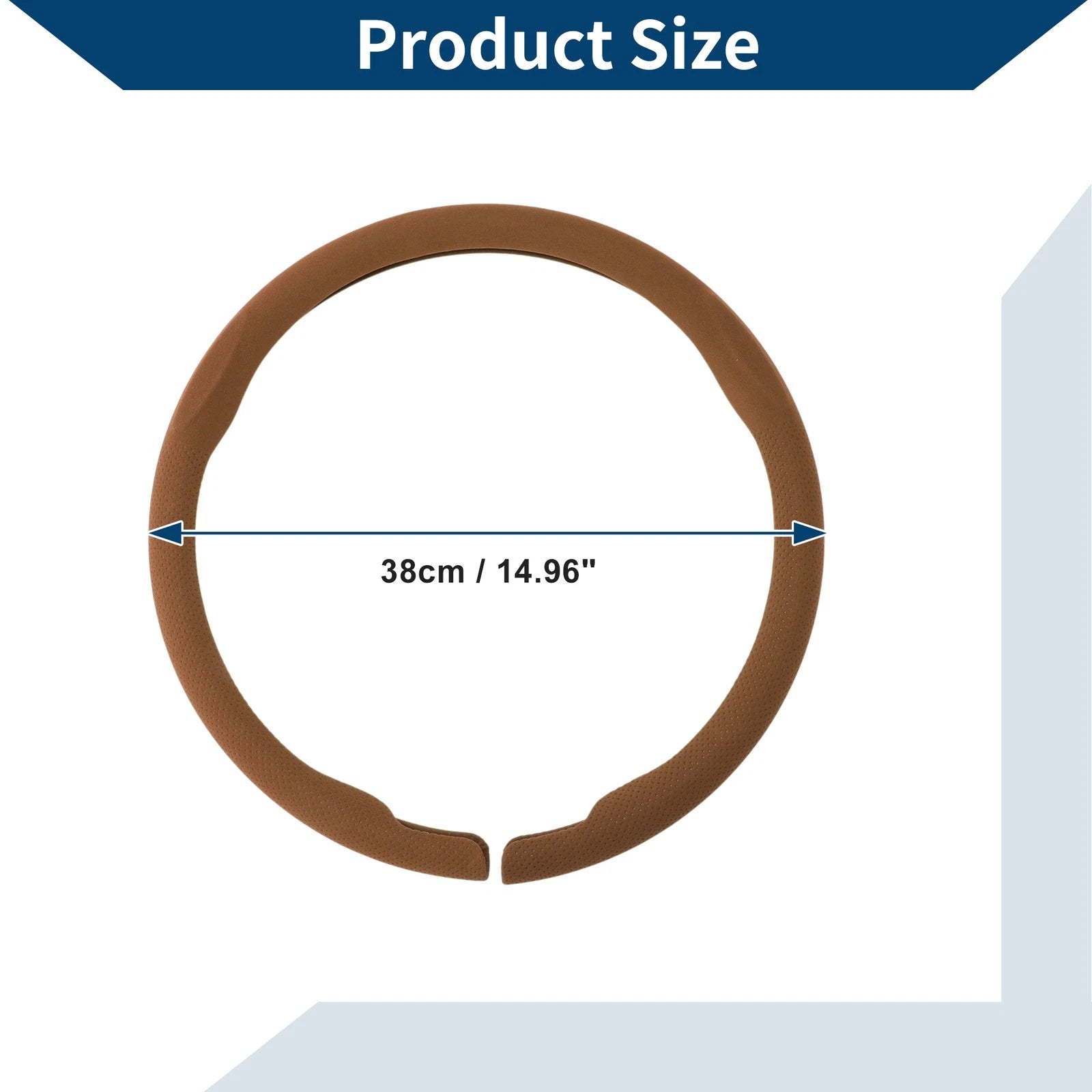 Steering Wheel Cover for Universal Fit (14.96", Light Brown)
