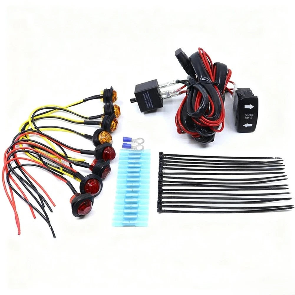 Side by Side UTV Turn Signal Switch with 9 Inch Wiring Harness Control Kit