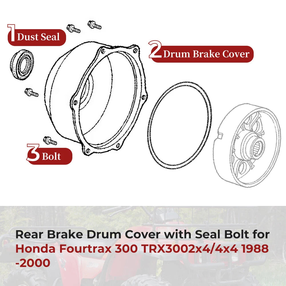 Rear Brake Drum Cover for Honda Rancher 420 TRX420 (2007–2013) #40520-HP5-600