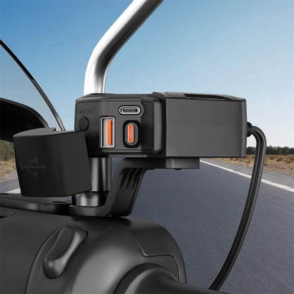 USB Charger for Motorcycle (Waterproof, Fast Charging, Telescopic)