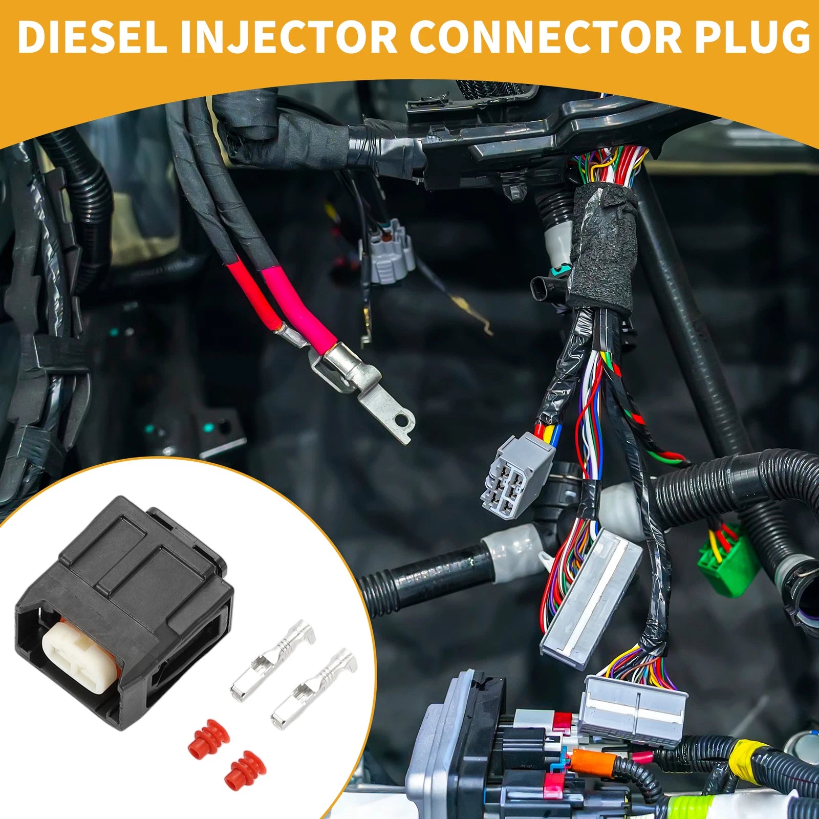 2 Pin Diesel Injector Connector Plug Replacement for Toyota (2005–2015)