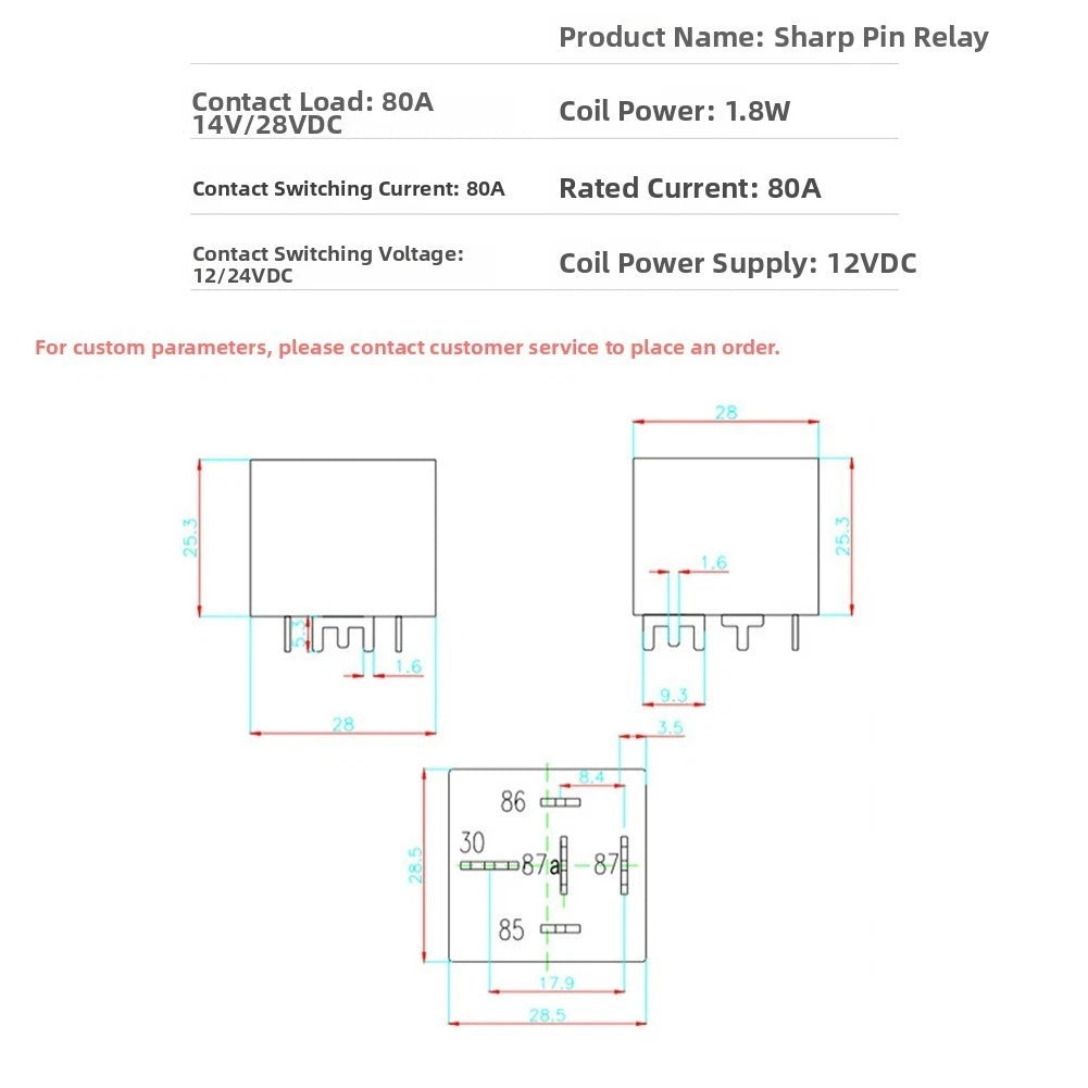 80A Sealed Relay for Automotive Systems (12V 24V)