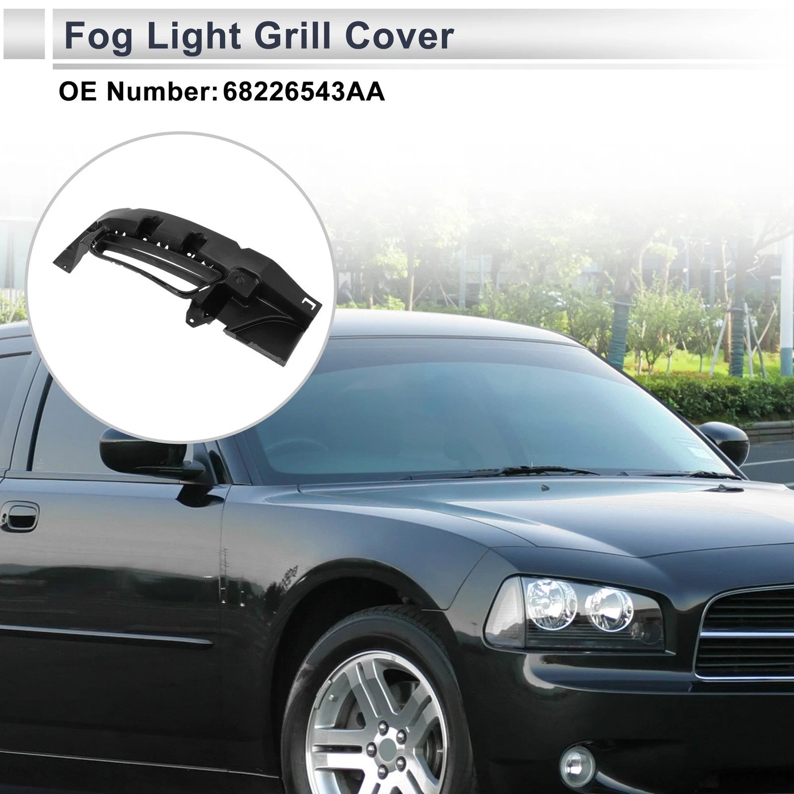 Car Front Left Fog Light Grill Replacement for Dodge Charger (2015–2016)