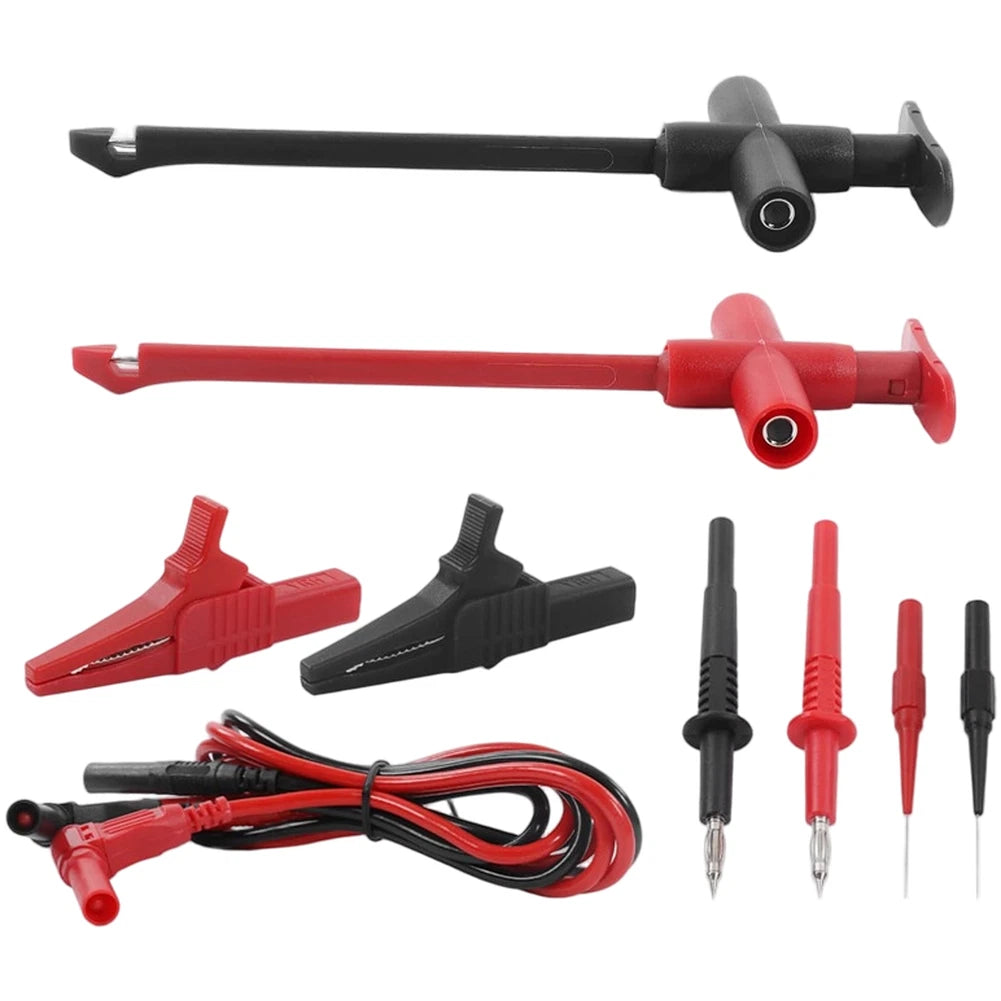 Professional Digital Multimeter Test Leads with Steel Needle and Hook Clamp